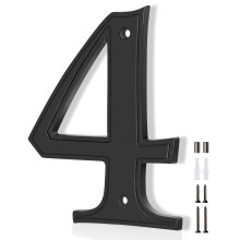 Huisnummers 4 Emotionlite huisadresnummers zwart grote moderne huisnummers voor buiten metalen brievenbusnummer 5"""" zinklegering stijl
