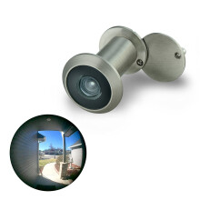 Judas de porte TOGU TG-3016-YG-SN en laiton massif homologué UL à 220 degrés avec couvercle de confidentialité robuste pour portes de 1-3/8"" à 2