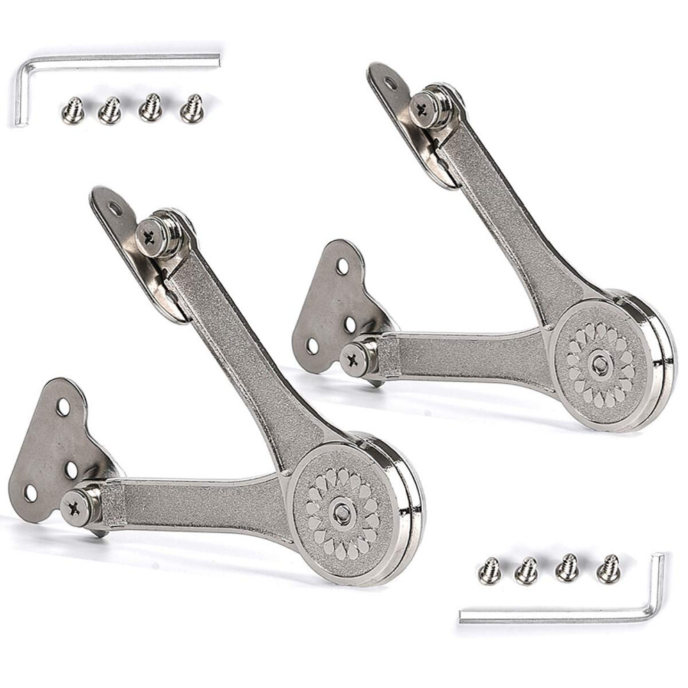 Qboso Heavy Duty Lid Stay Hinges Folding Lid Support Hinge Perfect For Cabinet Closet Wardrobe Or Toybox 110 Degree (Heavy Duty Style 1 Pair) 794604213569