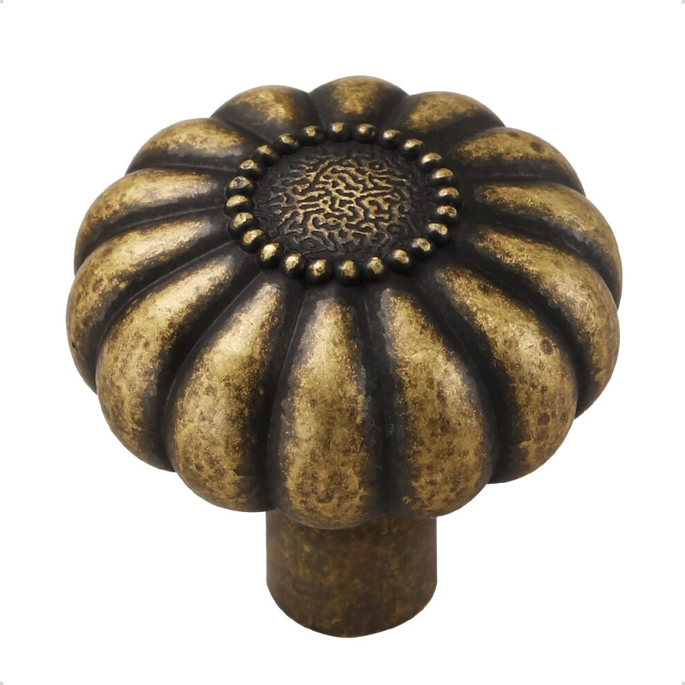 Jiasenbao Antique Brass Cabinet Knobs 5 Pack Vintage Retro Drawer Pulls Kitchen Cupboard Bathroom Dresser Cabinet Hardware Handles Zinc Alloy 749877420275