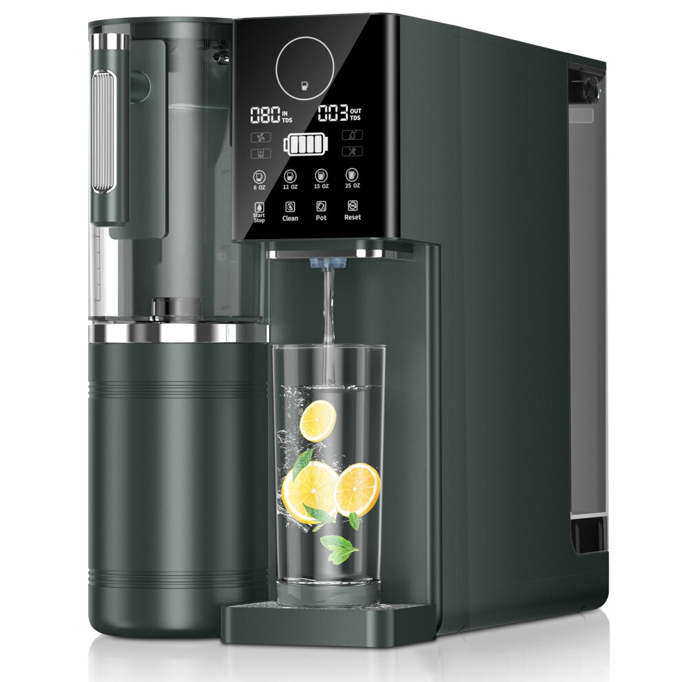 Reverse Osmosis Water Filter Countertop  8-Stage RO Filtration System  Portable Water Purifier for Kitchen  Office  RV  No Installation  Black