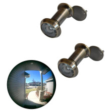 Judas de porte TOGU TG2814YG-SN en laiton massif homologué UL à 220 degrés avec couvercle de confidentialité robuste pour portes de 1-3/8"" à 2-1