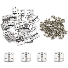SDTC Tech 24-Pack Mini Hinges 13x12mm 180 Degree Rotation Antique Butt Hinge with Mounting Nails for Jewelry Box Cabinet Closet Wooden Case - Silver