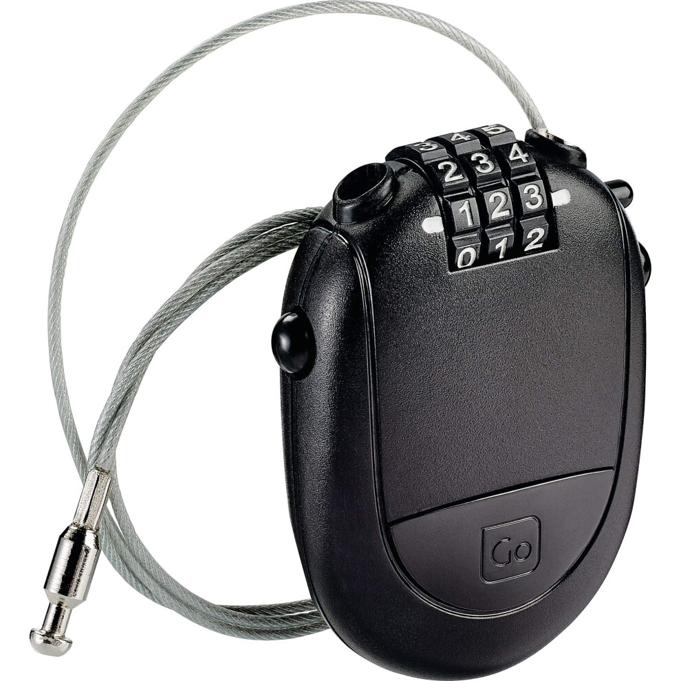 Go Travel Retractable Cable Padlock 3-Dial Design Combination Lock Cable Lock For Linking Luggage Together Suitcase Lock Travel Essentials Black 5016326003613