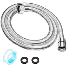 TEELLA 59"""" bruserslange ekstra lang 304 rustfrit st?l h?ndholdt brusehovedslange forl?nger/udskiftning Fleksibel og holdbar G1/2 Universalindsat