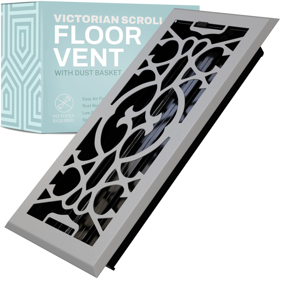 Photos - Chimney Home Intuition Victorian Floor Vent Cover 2X10 Inch Floor Register with Mesh Cover Trap Heat and Air Walkable Metal Floor Ve