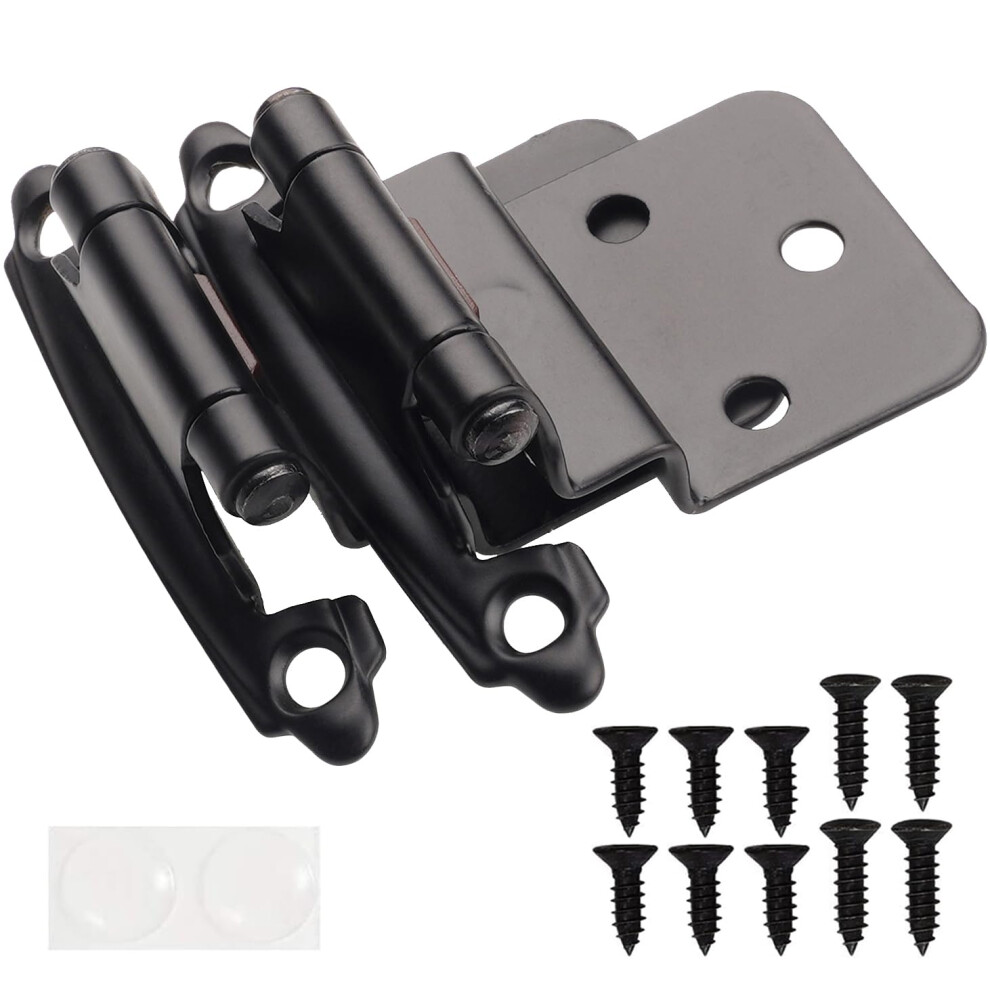 Decobasics 3/8 Zoll (1,9 Mm) Eingelassene Schrankscharniere, Schwarz (1 Paar ? 2 St?Ck), Versetzte, Selbstschlie?Ende, Mattschwarze Schrankscharn-image
