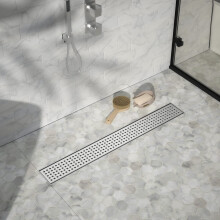 Bernkot Lineaire Douche Afvoer 26", 304 RVS Vloerafvoer met Rooster en Haarfilter, Rectangulaire Douche Afvoer