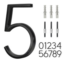 6 """" ""House flottante en acier inoxydable numero 5 Numeros de maison de maison moderne metal