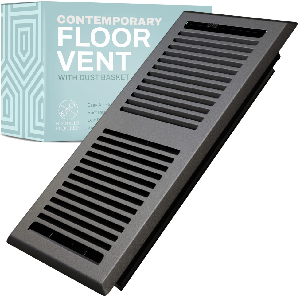 Photos - Chimney Home Intuition Contemporary Floor Vent Cover 2X14 Inch Floor Register with Mesh Cover Trap Heat and Air Walkable Metal Floor