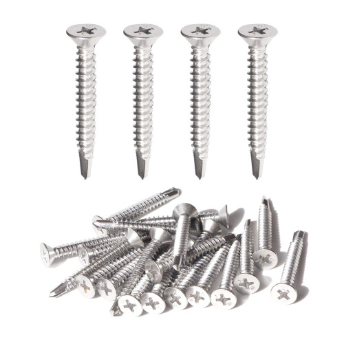 IMScrews 50pcs #12 X 1-1/2" (38mm) Stainless Steel Flat Head Phillips Wood Screws – 18-8 (304) Stainless, Countersunk, Self-Tapping, Coarse Thread, Indoor/Outdoor, Rust-Proof