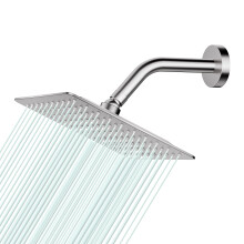 AULEEND Square Shower head High Flow Stainless Steel Square Rainfall Shower Head High Pressure Design Even at Low Water Flow (A01 Brushed Nickel 8
