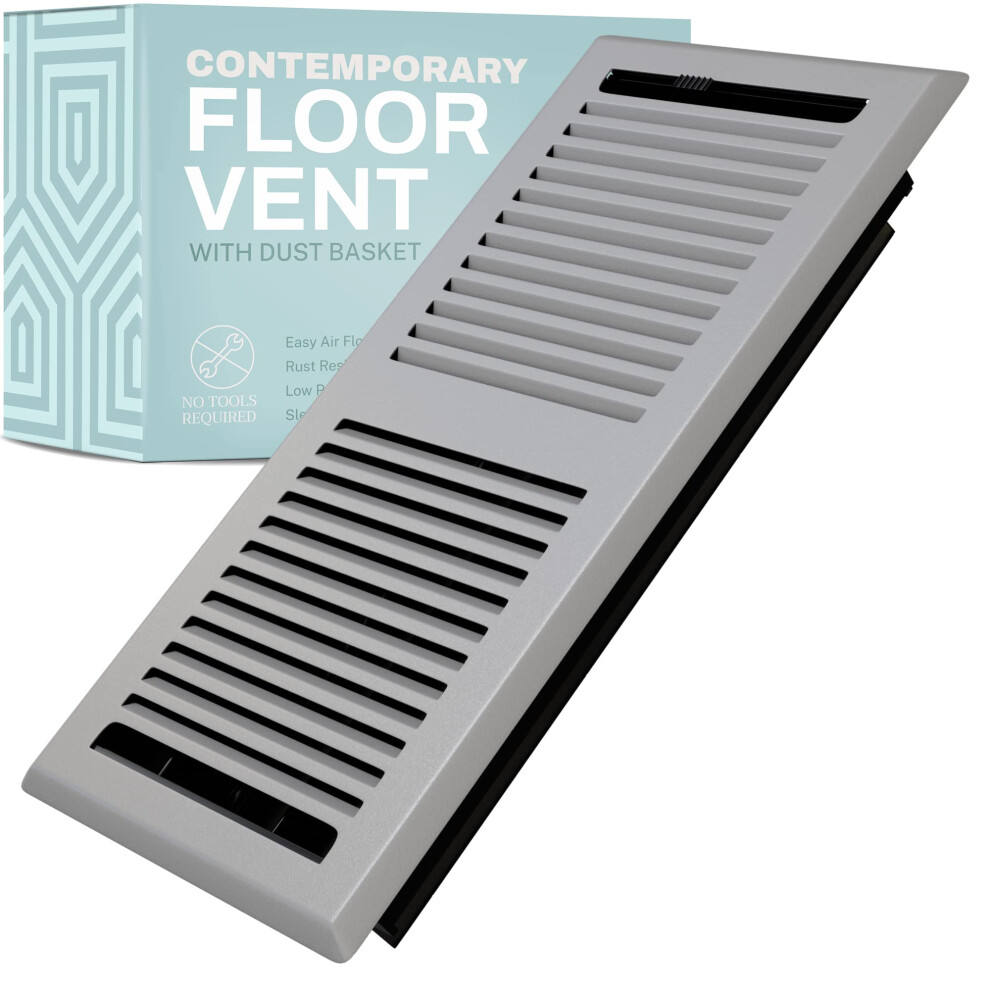 Photos - Chimney Home Intuition Contemporary Floor Vent Cover 2X10 Inch Floor Register with Mesh Cover Trap Heat and Air Walkable Metal Floor