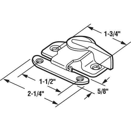 Prime-Line U 9924 Κλειδαριά Σαζ, 1-3/4 και 1-1/2 Ιντσών Κέντρα Οπών, Για Ξύλινα Παράθυρα 1