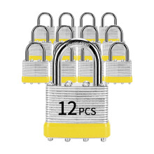 Lakatok azonos kulccsal LQYN 12 db Laminlt kulcsos lakat (1-9/16"""" 40mm) Kulcsos egyforma zrak Norml bilincs trolszekrnyhez Hasp Retesz szersz