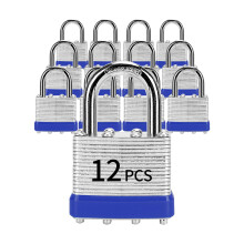 Lakatok azonos kulccsal LQYN 12 db Laminlt kulcsos lakat (1-9/16"""" 40mm) Kulcsos egyforma zrak Norml bilincs trolszekrnyhez Hasp Retesz szersz