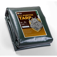 GUARD SHIELD Super Heavy Duty Gr?n/S?lv Poly Tarp Cover 6x8 fod Vandt?t 16mil tyk UV- og rivefast presenning med gennemf?ringer og forst?rkede ka