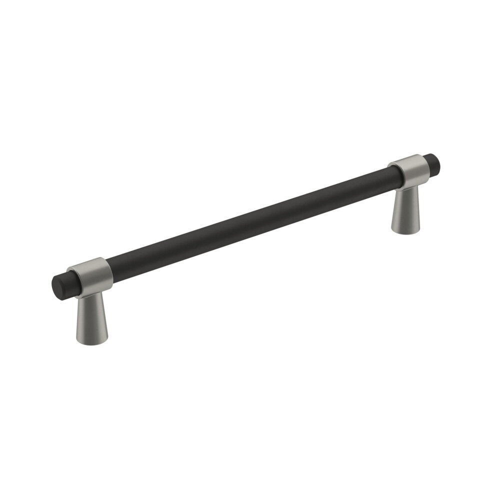 Amerock | Cabinet Pull | Matte Black/Satin Nickel | 6-5/16 inch (160 mm) Center-to-Center | Mergence | 1 Pack | Drawer Pull | Cabinet Handle | Cabinet-image-OPC-PFRPGRP-NEW
