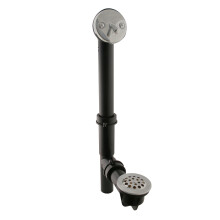 Westbrass 592144-20 1-1/2"""" x 14"""" sort polyr?rformet badeaffalds- og overl?bssamling med udl?serh?ndtag og bikubesi gitterafl?bsd?ksel 1-pak rus