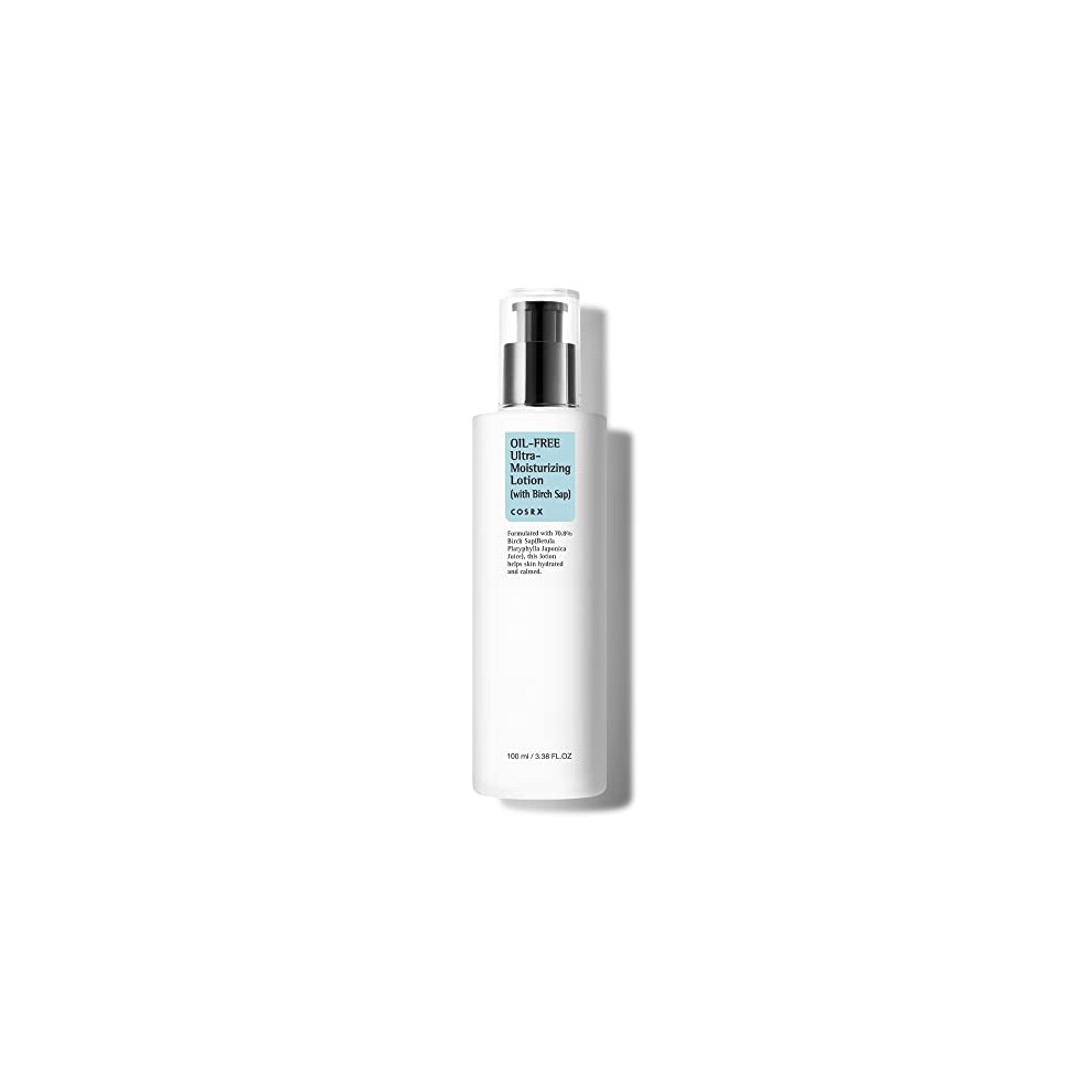 COSRX Oil Free Lotion with Birch Sap  Daily Acne Facial Moisturizer  3.38 fl.oz / 100ml  Hydrating moisturizer for all skin types  Korean skincare  Pa