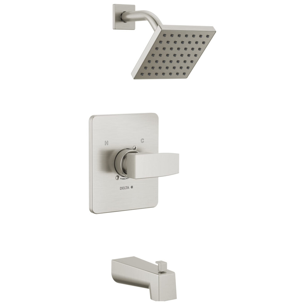 Photos - Other Bathroom Accessories Delta Faucet Modern Brushed Nickel Tub and Shower Trim Kit Shower Faucet with Single-Spray Touch-Clean Shower Head Stainless