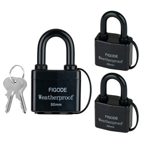 Figode Locks FIGODE Outdoor Waterproof Padlocks Covered Heavy Duty Laminated Steel ...