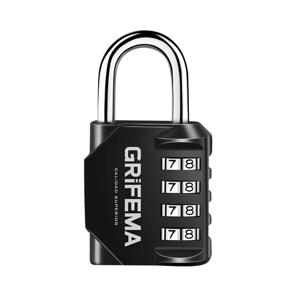 gRIFEMA combination Padlocks with 4 Digit code  Locker Padlock Outdoor Heavy Duty Weatherproof for School gym Locker cabinet  garage  gate  Shed gA100-image-OPC-PGHSF5K-NEW