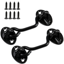 Aiptosy 2 Pack 6'' oven salpa oven lukkolaitteisto 6'' koukku ja silmukkaportin salpa Helppo lukko navetta ovelle Musta liukuoven lukko ruuveilla ikk