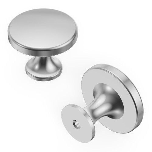 Hickory Hardware 10 Pacote de Botões de Armário de Cozinha, Botões de Luxo para Armários e Cômodas, 1-3/8 Polegadas, Cromado