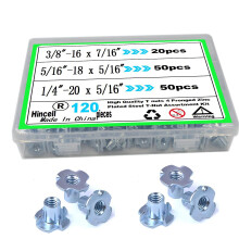 T-matice 1/4""-20 5/16""-18 3/8""-16 Hincell 120 ks pozinkovaných ocelových T-maticí so 4 hrotmi, sada zaslepovacích matíc s T-kusom pre drevené