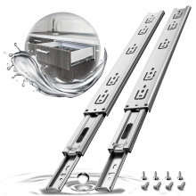 AOLISHENg Drawer Runner Load capacity up to 45 kg Stainless Steel with Rust Proof Finish Ball Bearings Extension 300 350 400 450 500 550 600 mm 1