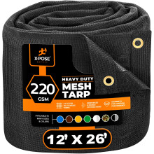 Xpose Safety Heavy Duty Mesh Tarp - 12x 26Mngsidigt svart skyddsverdrag med luftflde - Anvnds fr bindning av skyddsstngsel.