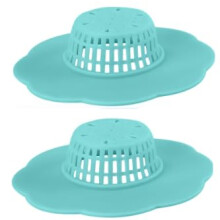 2Stuks Blauwe Haarvanger Siliconen Stopper Douche Afvoer Covers Makkelijk te Installeren en Schoon Te Maken