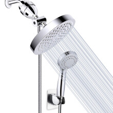 Taiker Pommeau de douche filtr haute pression - Pommeau de douche  effet de pluie/filtre de douche  main Combo de luxe moderne plaqu chrome a
