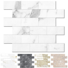 5-Pack Peel and Stick Tile Backsplash 12""""X12"""" PVC Wall Tiles Stick on Backsplash for Kitchen Bathroom Tile Fireplace D?cor Laundry Table Stair