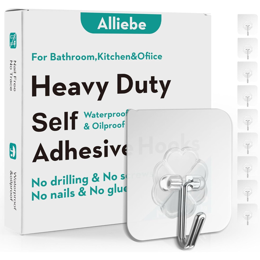 Confezione Da 30 Ganci Autoadesivi Da Parete, Resistenti Fino A 5,9 Kg (Max), Impermeabili, Resistenti All'olio, Per Bagno, Doccia, Cucina, Ufficio, Esterni, Miglioramento Della Casa-image