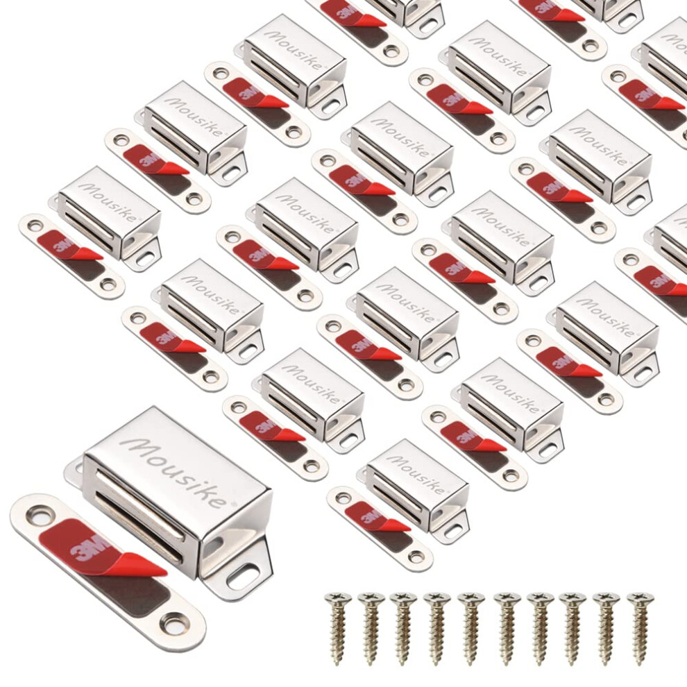 Mousike Cabinet Magnets 30Lb Stainless Steel Magnetic Door Catch With Strong Magnetic For Kitchen Cupboard Wardrobe Closet Cabinet Door Drawer Latch(2 710382564792
