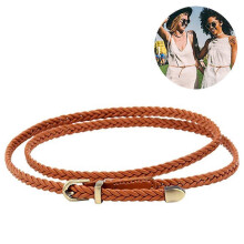 (As show, One size) Braided waist belt for large dresses and shirt trousers