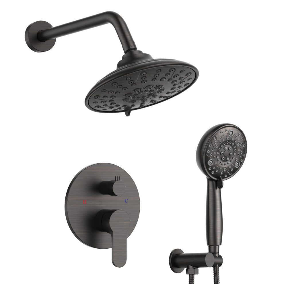 Embather Shower Faucets Sets Complete With 3 Setting High Pressure Shower Head Bathroom Wall Mounted Rainfall Shower Fixtures With 8-Mode Handheld Sp 798044835053