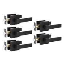 KNOBWELL 5-pack zware matzwarte deurgrepen Binnendeurkruk Doorgangshendel Hal- en kastdeurknop Links- of rechtshandig 2,07 lb E? hendel