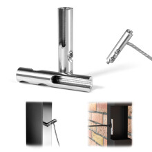 Muzata 40er-Pack 1/8 Zoll (0,375 mm) Kabelgel   nder-Set, unsichtbares Terminal, festes Ende, Kippanker f   r Metallpfosten, winkelverstellbar, T316