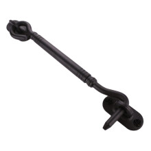 Runningfish 6" Barn Door Lock Heavy Duty Stainless Steel Hook Latch Black