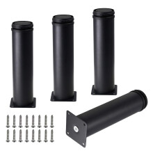 Kyuionty Set van 4 roestvrijstalen meubelpoten 8 inch verstelbare ronde kastpoten 2"""" dia keukenvoeten metalen vervangende poten voor kast bank bank