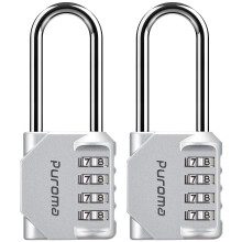 Puroma 2 Pack 2.6 Inch Long Shackle Combination Lock 4 Digit Outdoor Waterproof Padlock for School Gym Locker Sports Locker Fence Gate Toolbox C