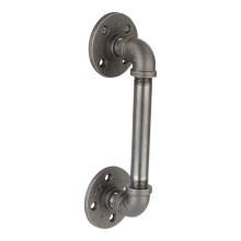 Rustiek Industrieel Pijpdecor Barn Deur Handvat, 15 cm - Authentieke Stalen Grijze IJzeren Fittingen