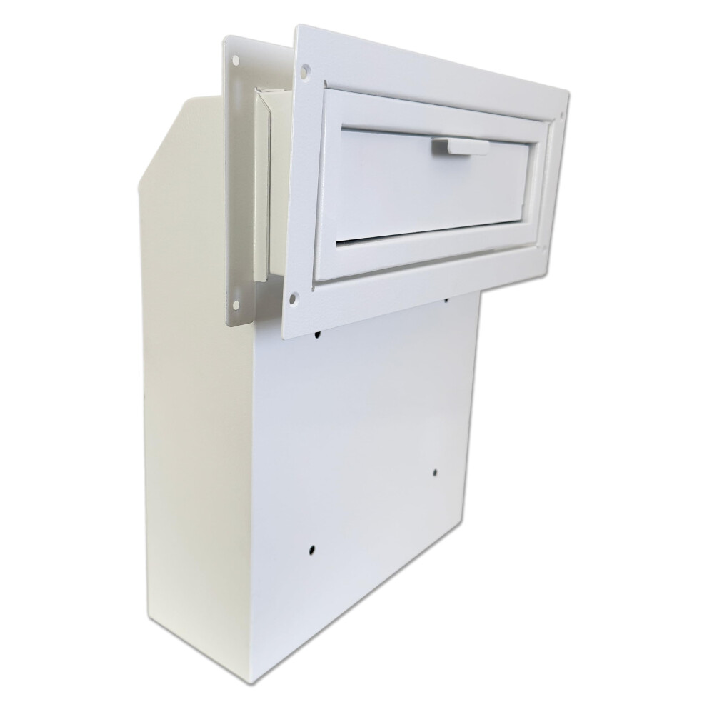 Plugsharge Through The Door Mail Drop Box - 1.5Mm Steel Payment Dropbox - Door Mount Theft Proof Mailbox - Locking Deposit Drop Box For Night Key Dep 648564110898