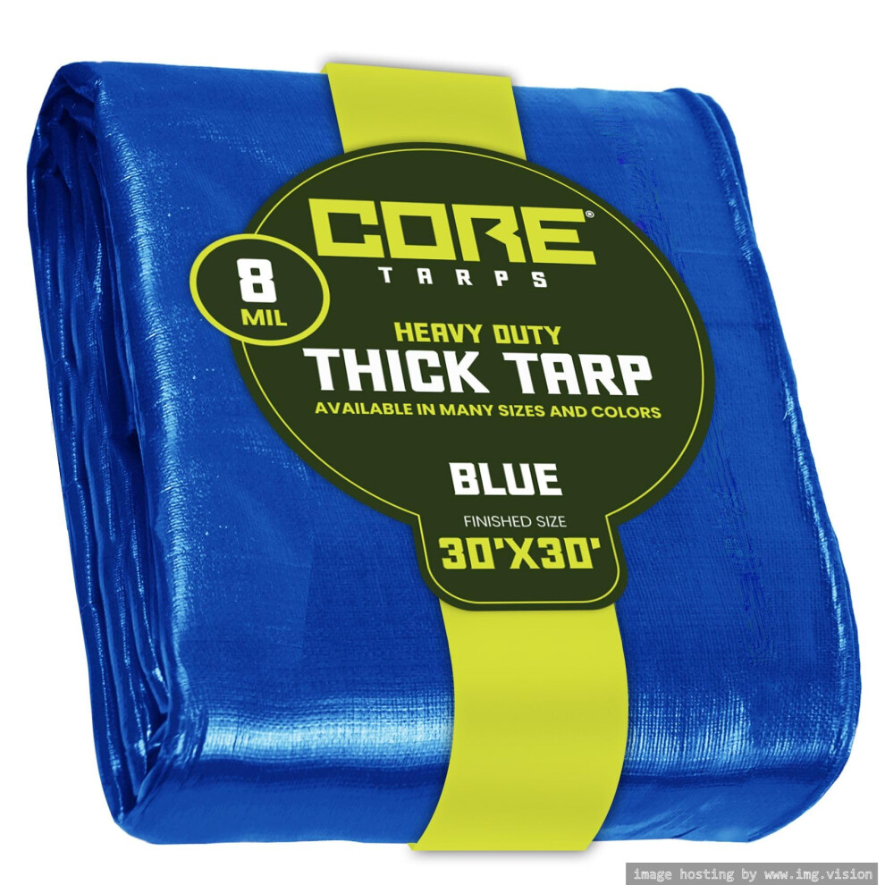 Core Tarps Heavy Duty 8 Mil Tarp Cover  Waterproof  UV Resistant  Rip and Tear Proof  Poly Tarpaulin with Reinforced Edges for Roof  Camping  Patio  P-image-OPC-PGHSHR5-NEW