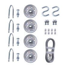 Home Master Hardware Cable and Pulley Remplacement Kit - 4pcs 3 """" ""Pouleys lourds 2PCS Galvanise Cables d'avions - 3/32 Diametre 12 Fichettes po