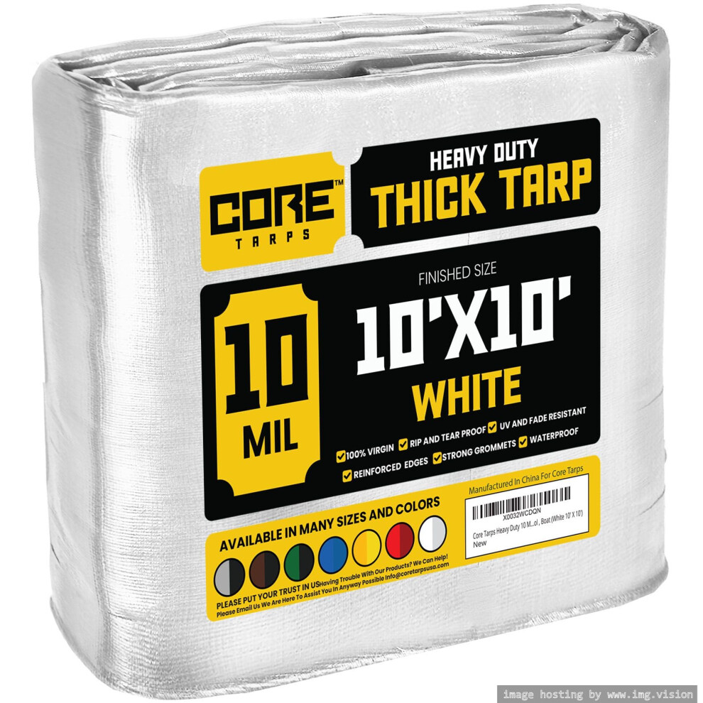 Core Tarps Heavy Duty 10 Mil Tarp Cover Waterproof Uv Resistant Rip And Tear Proof Poly Tarpaulin With Reinforced Edges For Roof Camping Patio 810100670115