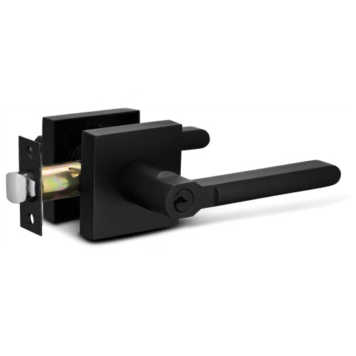 ANNFUZ Entry Door Handle Lock And Key,Square Entrance Locking Lever Set